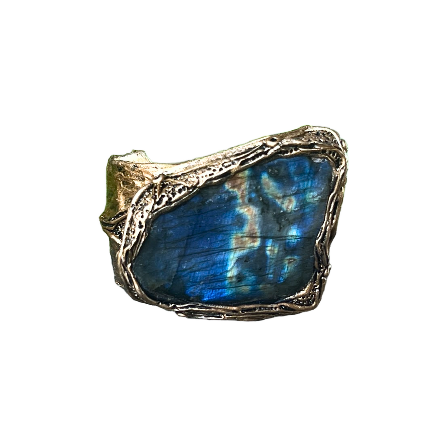 Blue Labradorite Statement Bracelet - Chunky Gemstone Cuff