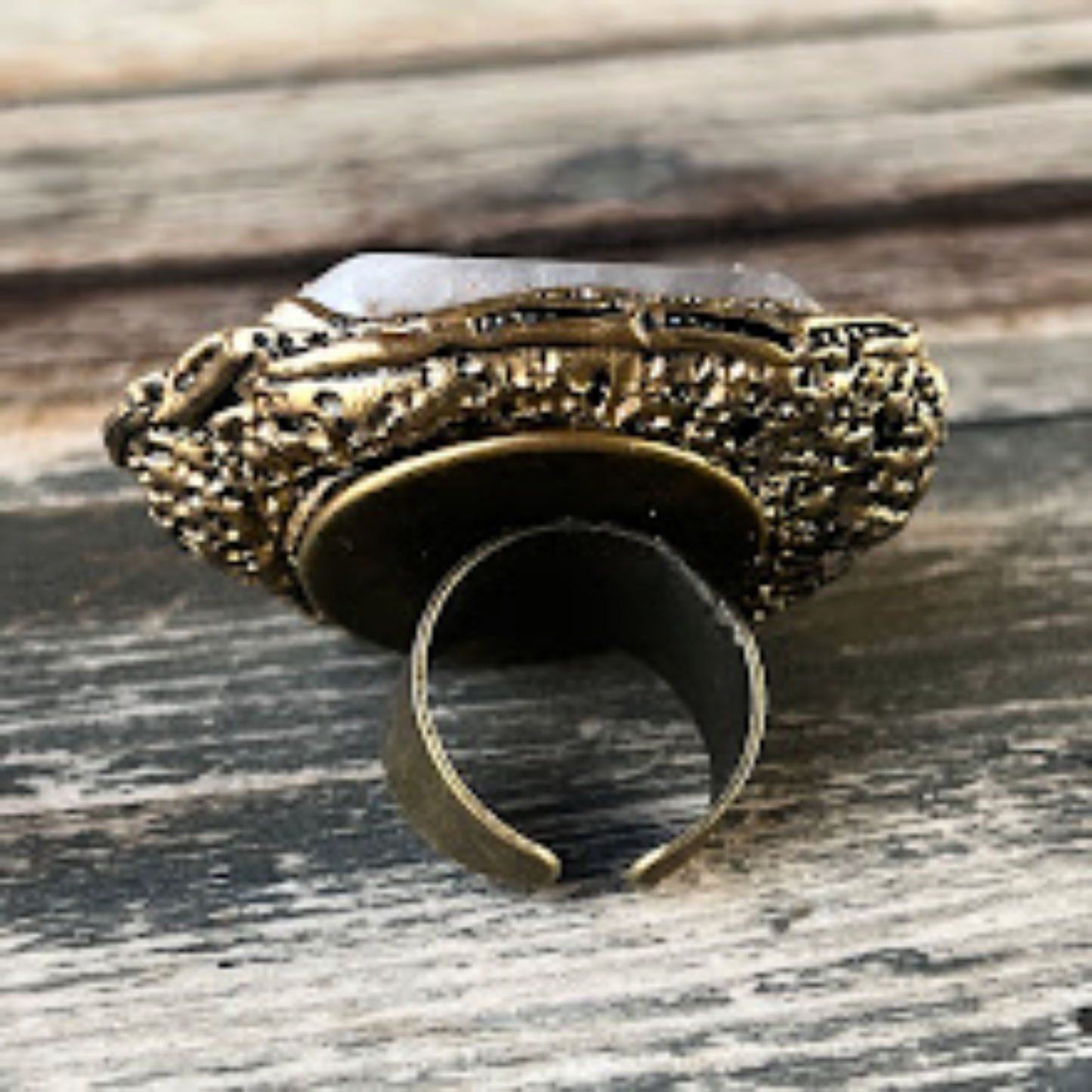 Rose Quartz Statement Ring - Big Chunky Gemstone Ring