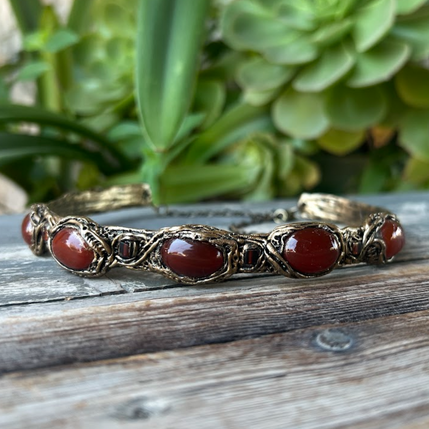 Carnelian Choker Gemstone Necklace - Statement Crystal Jewelry