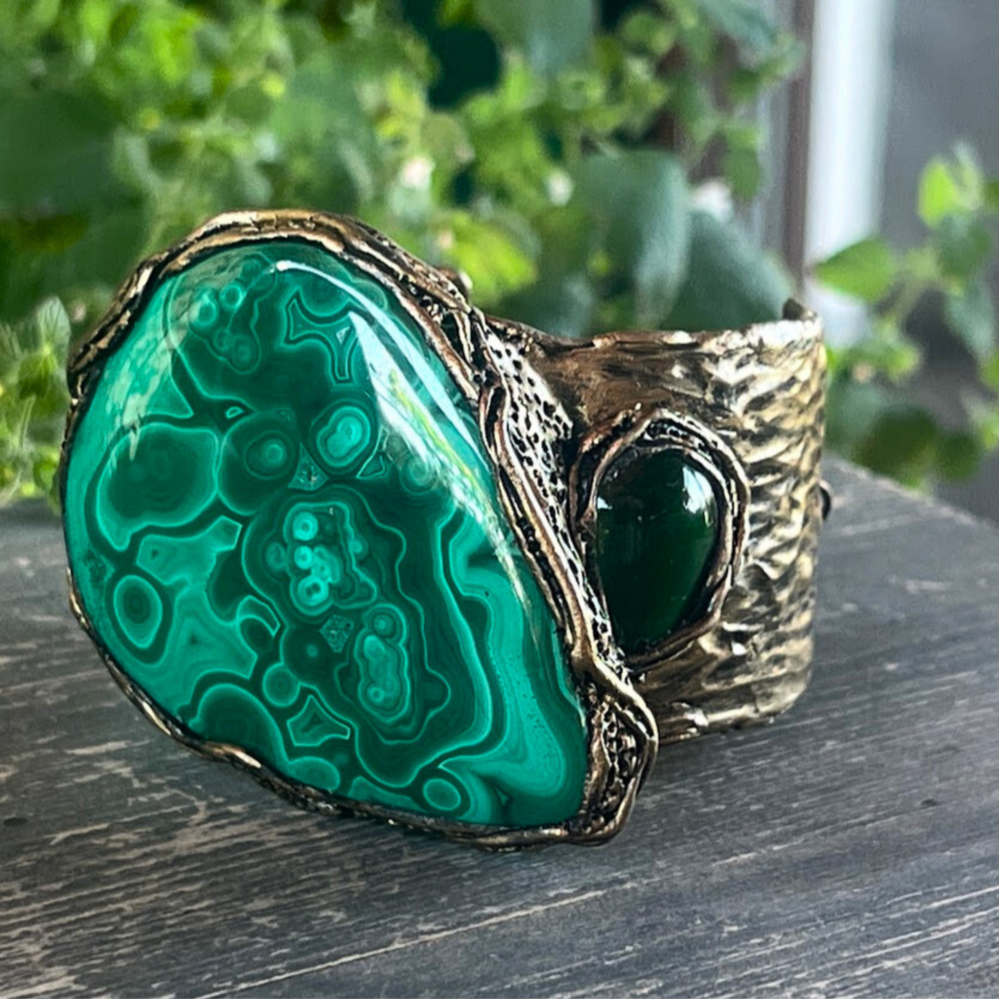 Malachite Raw Crystal Green Necklace - Protection Amulet - Unique Birthday Gift for Her