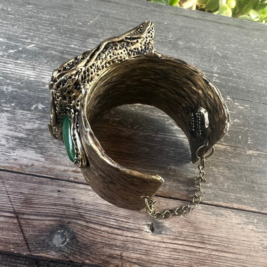 Malachite Green Gemstone Cuff Bracelet