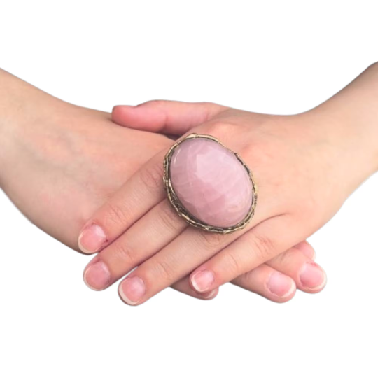 Rose Quartz Chunky Raw Crystal Necklace, Boho Statement Choker Collar