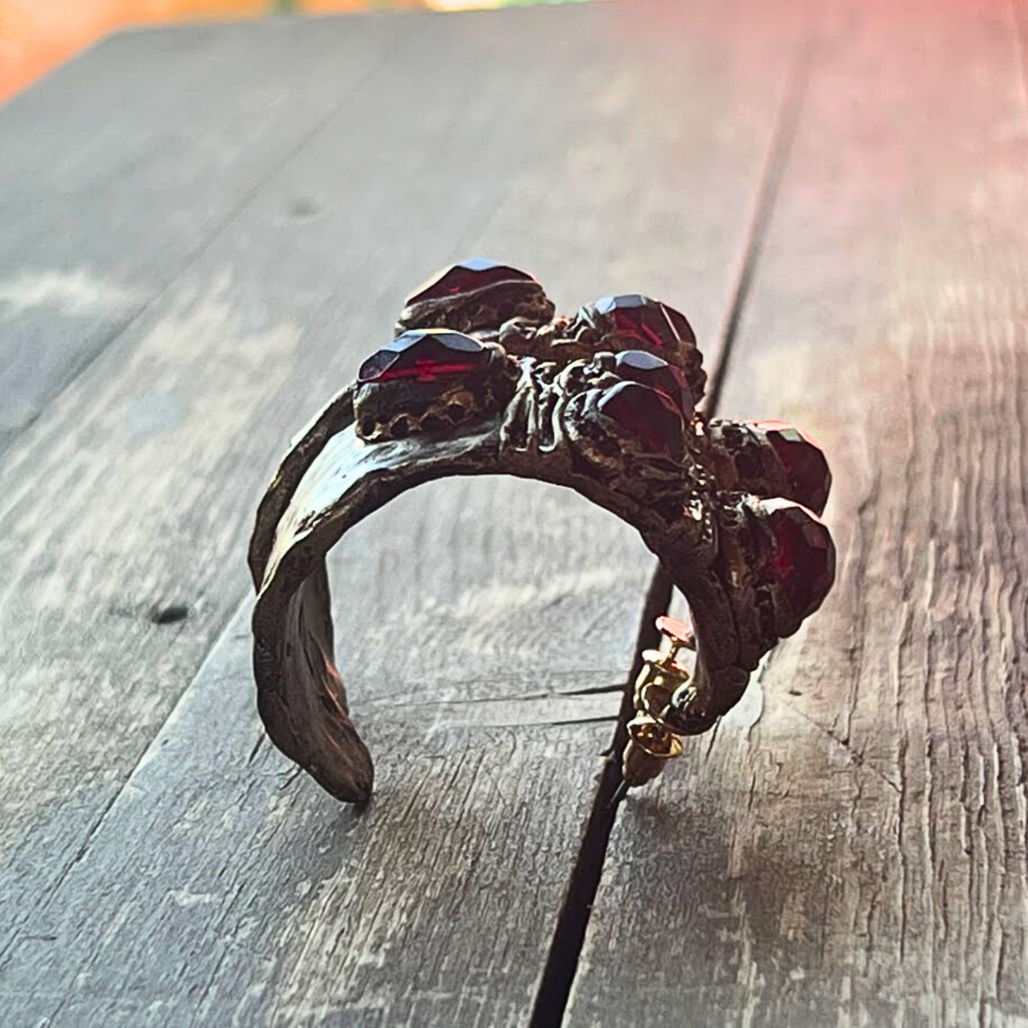 Chunky Garnet Hoop Earrings - Statement Crystal Jewelry