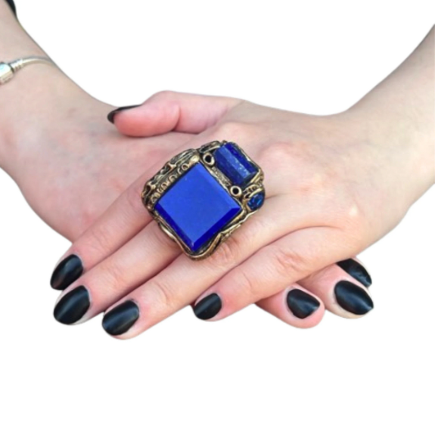 Lapis Lazuli Blue Clip on Earrings