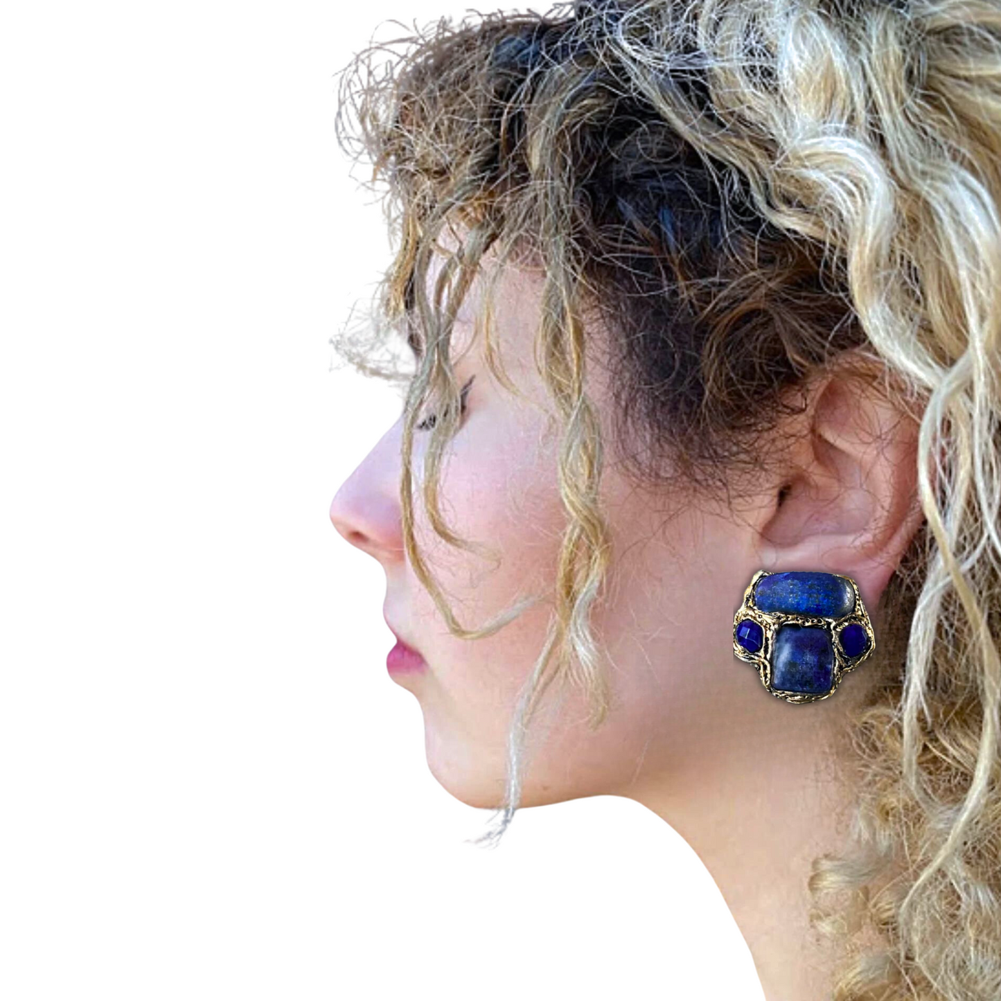 Chunky Lapis Lazuli Blue Square Ring - Unique Gemstone Statement Jewelry