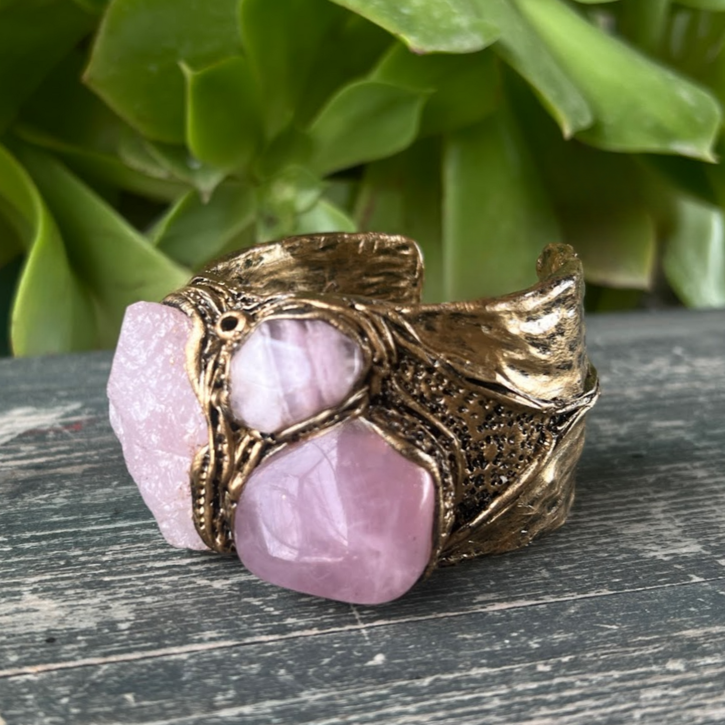 Rose Quartz Chunky Choker Collar Necklace - Statement Gemstone Jewelry