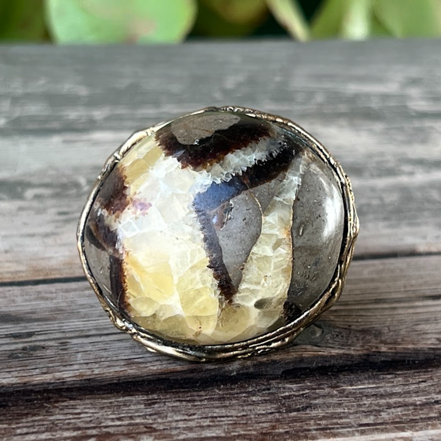 Septarian Chunky Gemstone Ring - Statement Crystal Jewelry