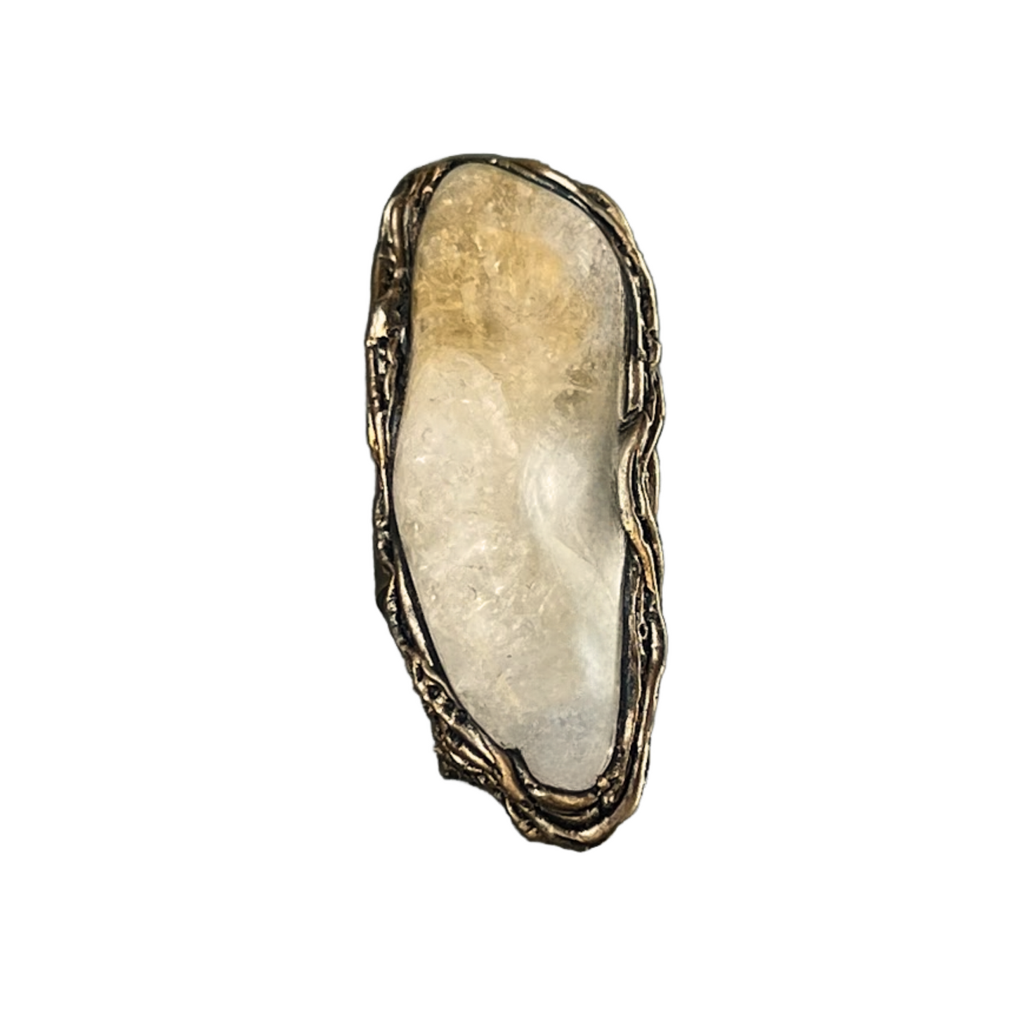 Chunky Citrine Crystal Ring for Prosperity