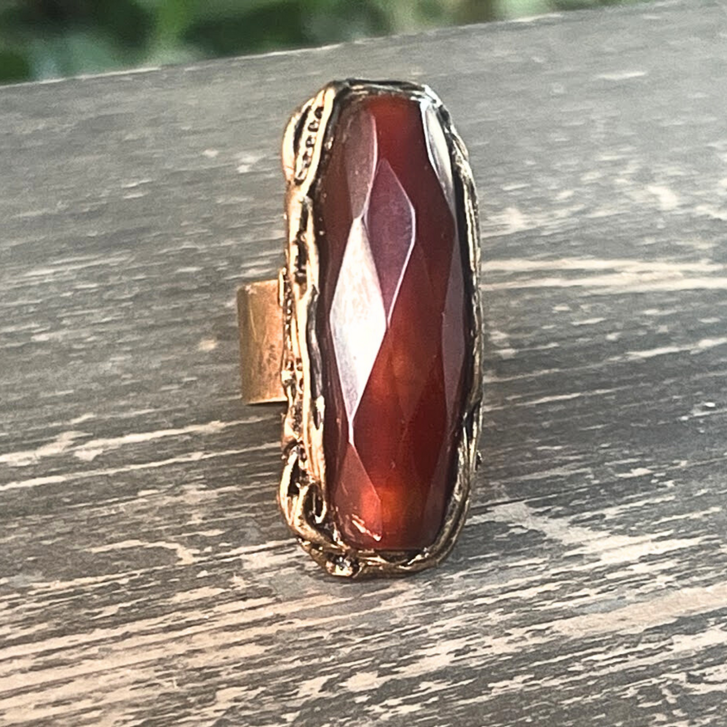 Carnelian ring, statement chunky cocktail ring