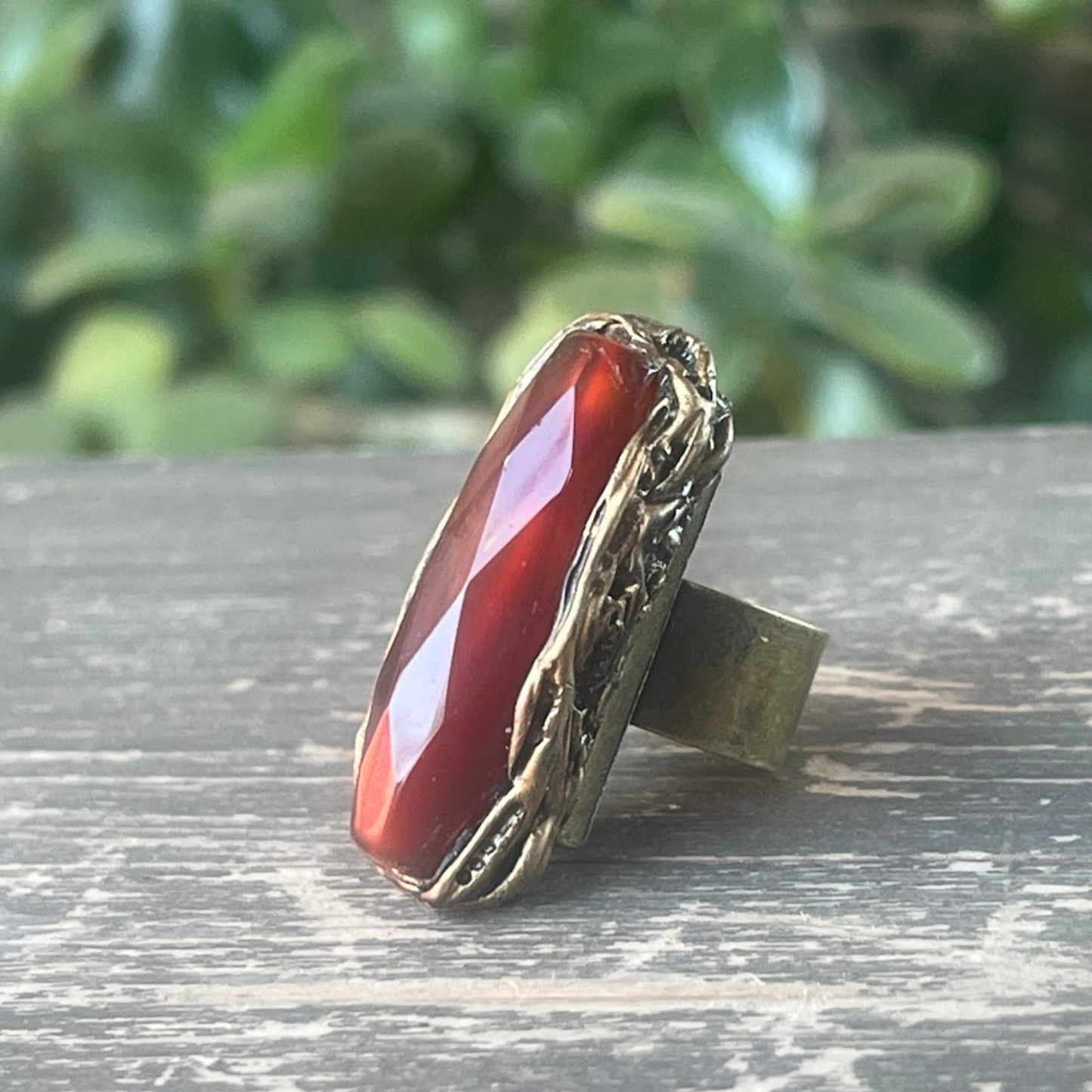 Carnelian ring, statement chunky cocktail ring
