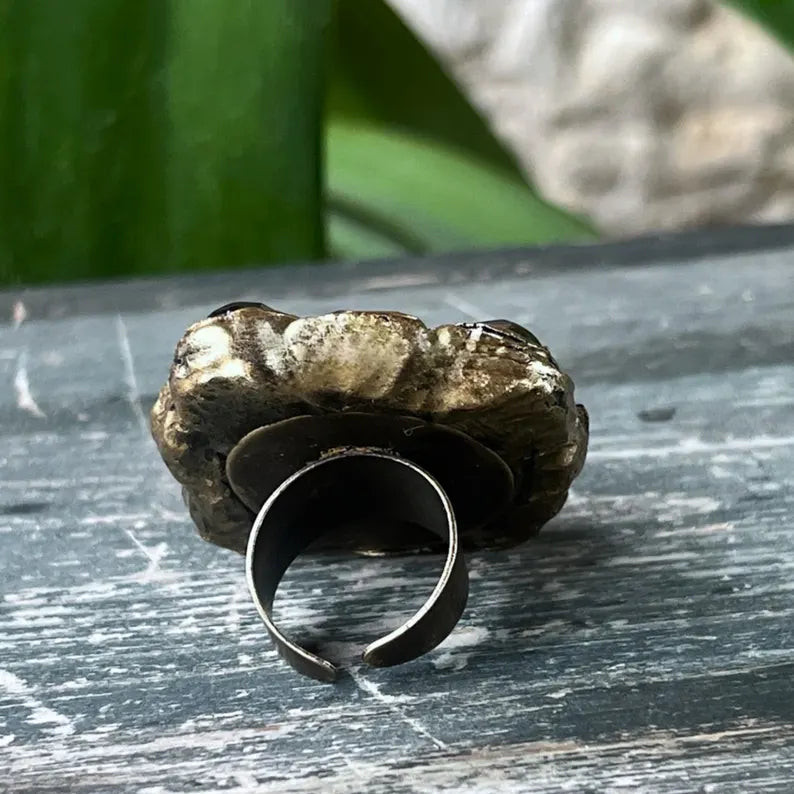 Chunky Raw Garnet Ring, Gemstone Statement Jewelry