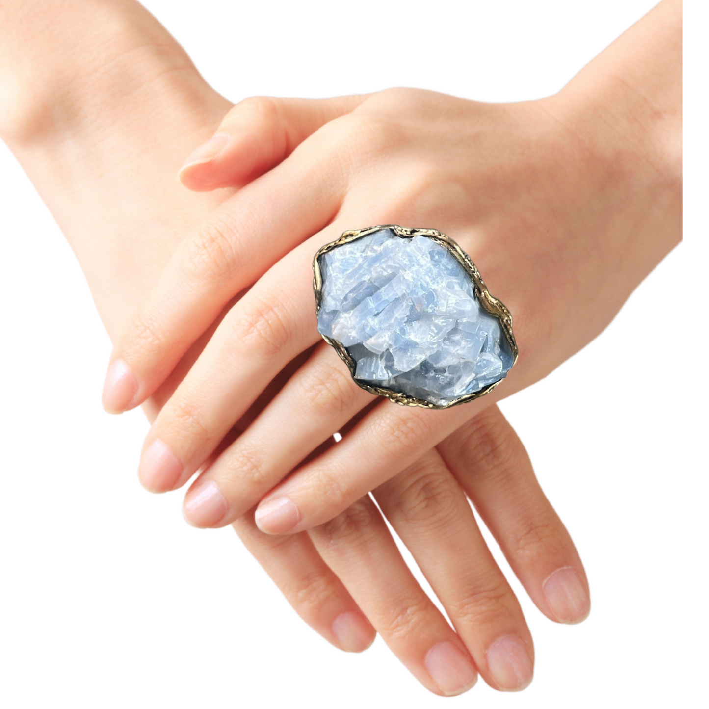 Blue Calcite Necklace - Natural Crystal Healing Pendant, Unique Gift