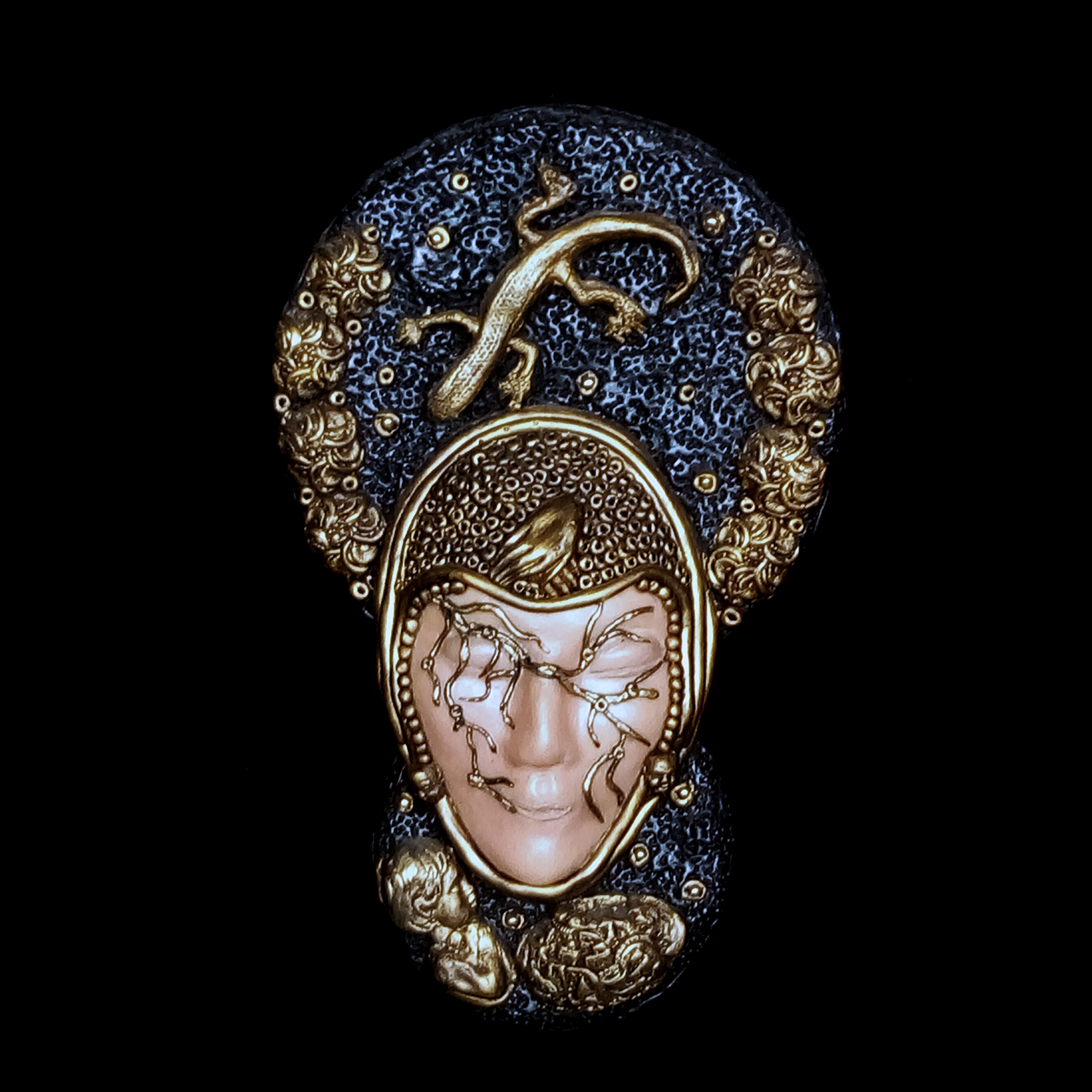 Handcrafted Wall Art Decorative Mask Sculpture - Brings Happiness to Your Home