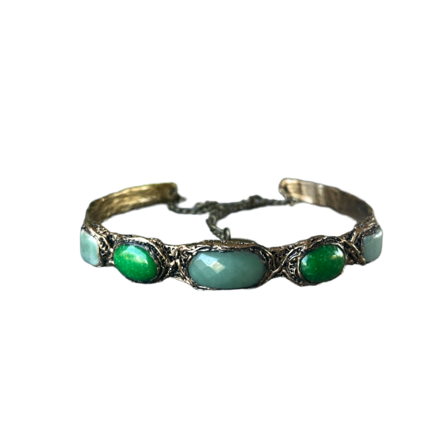 Green Aventurine & Jade Choker Necklace, Statement Crystal Jewelry