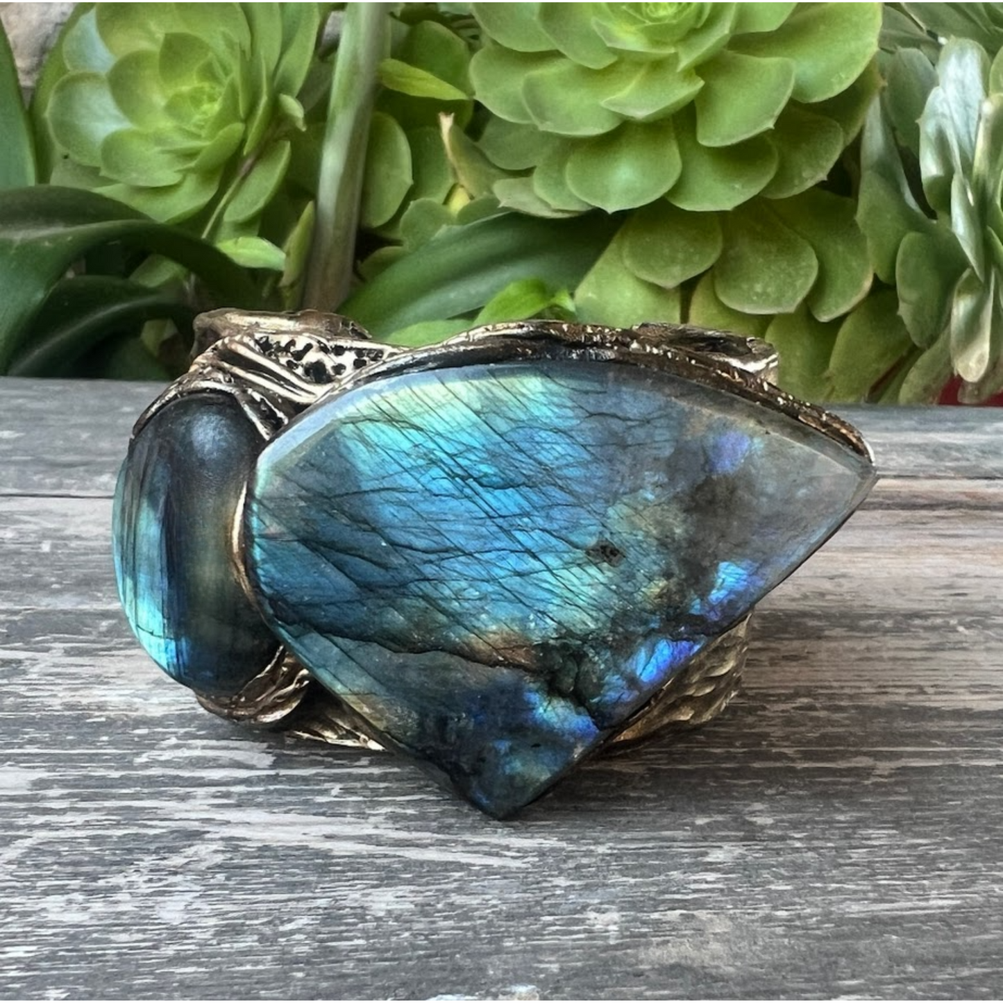 Labradorite Crystal Choker - Chunky Blue Gemstone Necklace