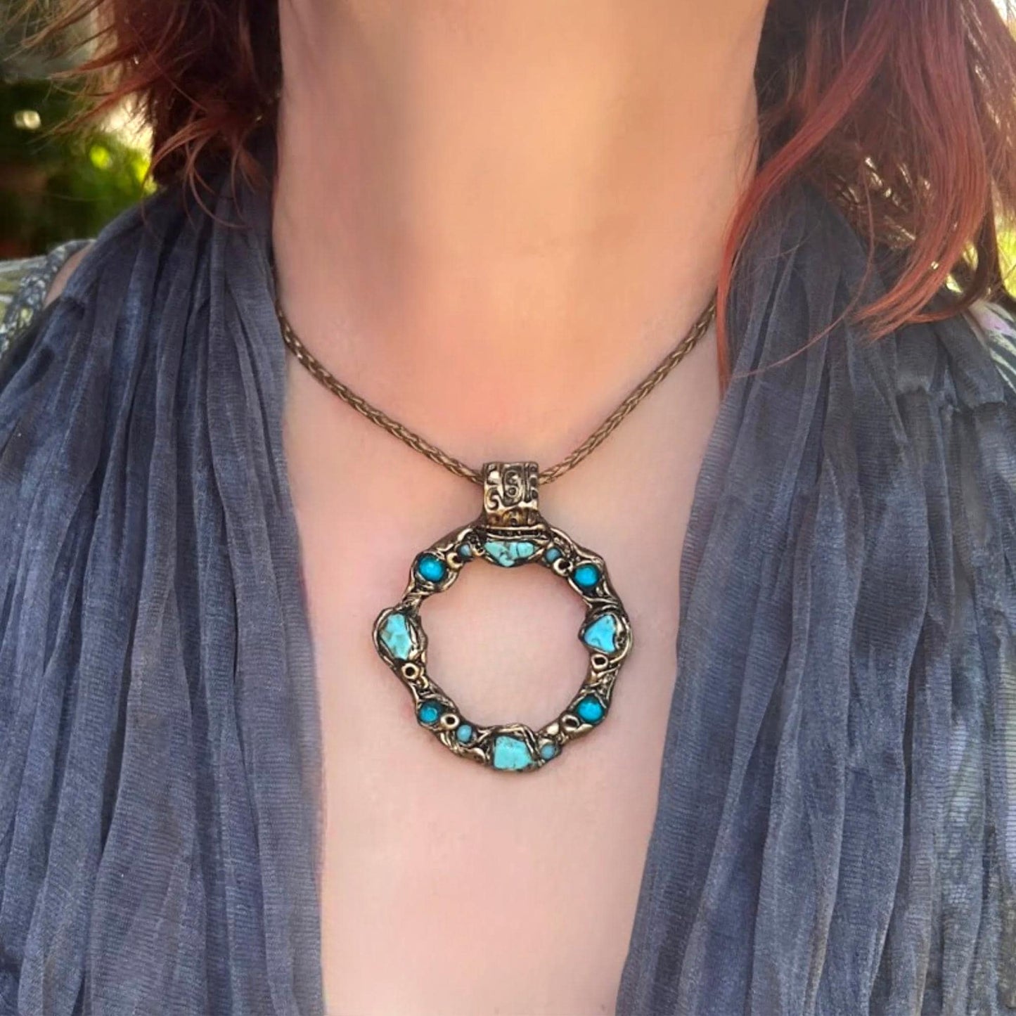 Turquoise Choker Necklace – Handmade Statement Crystal Jewelry
