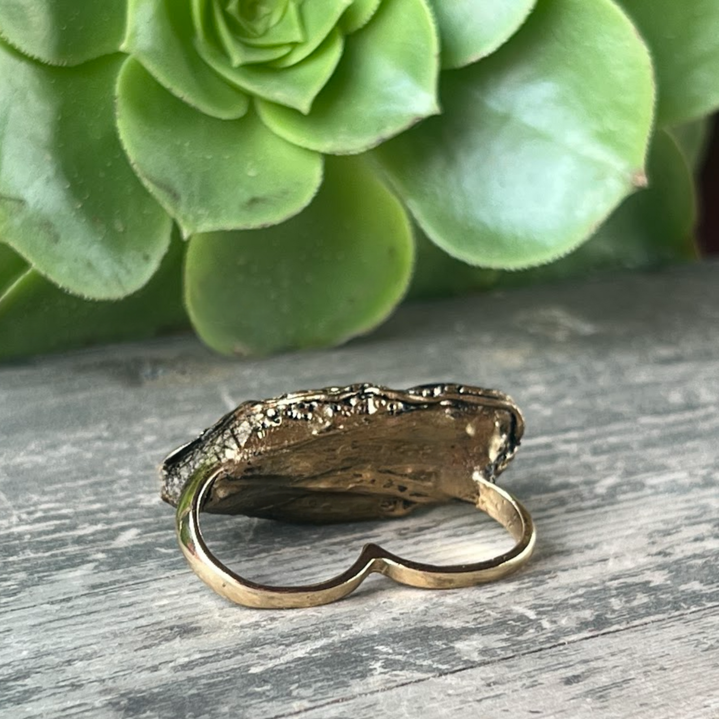 Carnelian Statement Chunky Ring - Bold Double Finger Cocktail Jewelry