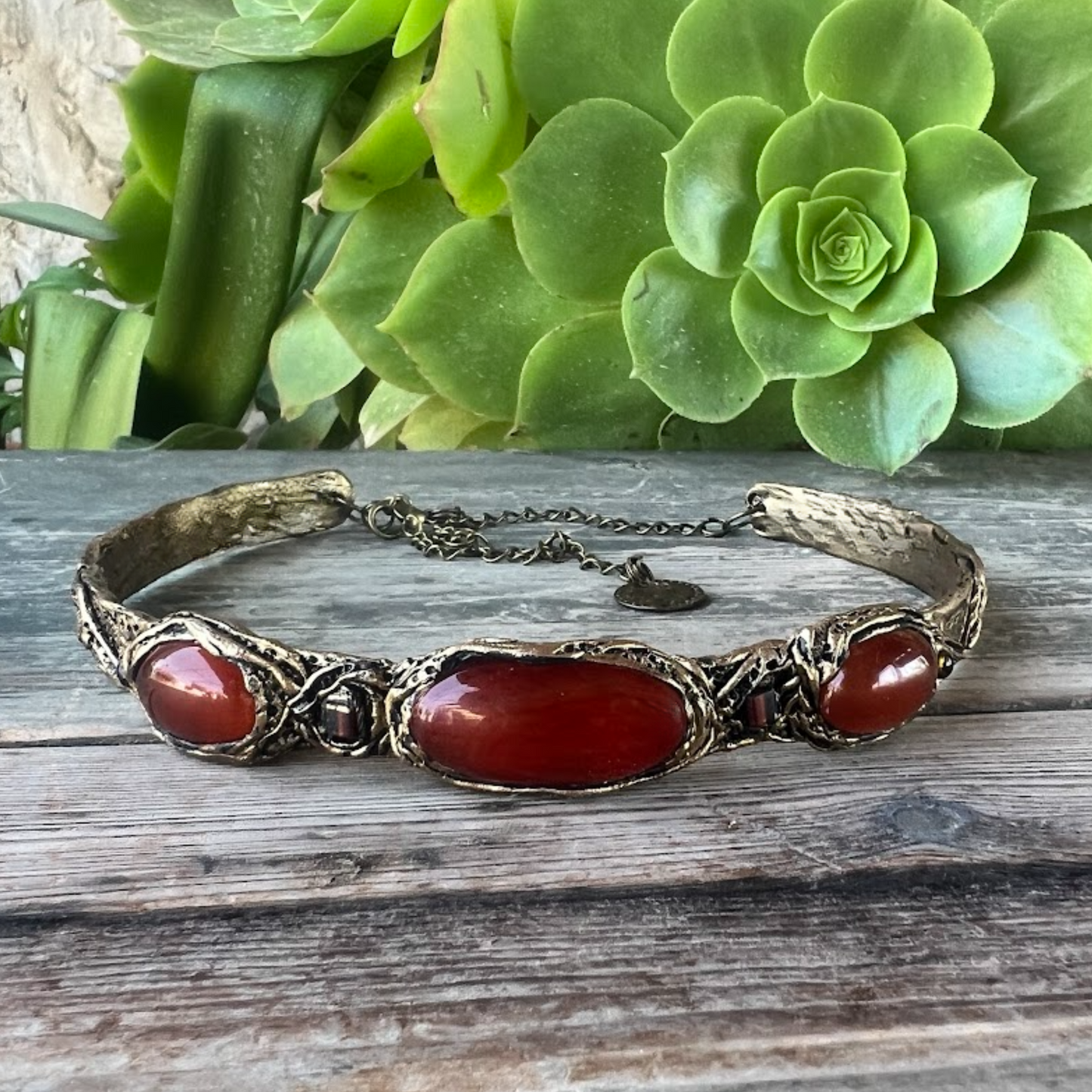 Carnelian Choker Gemstone Necklace - Statement Crystal Jewelry