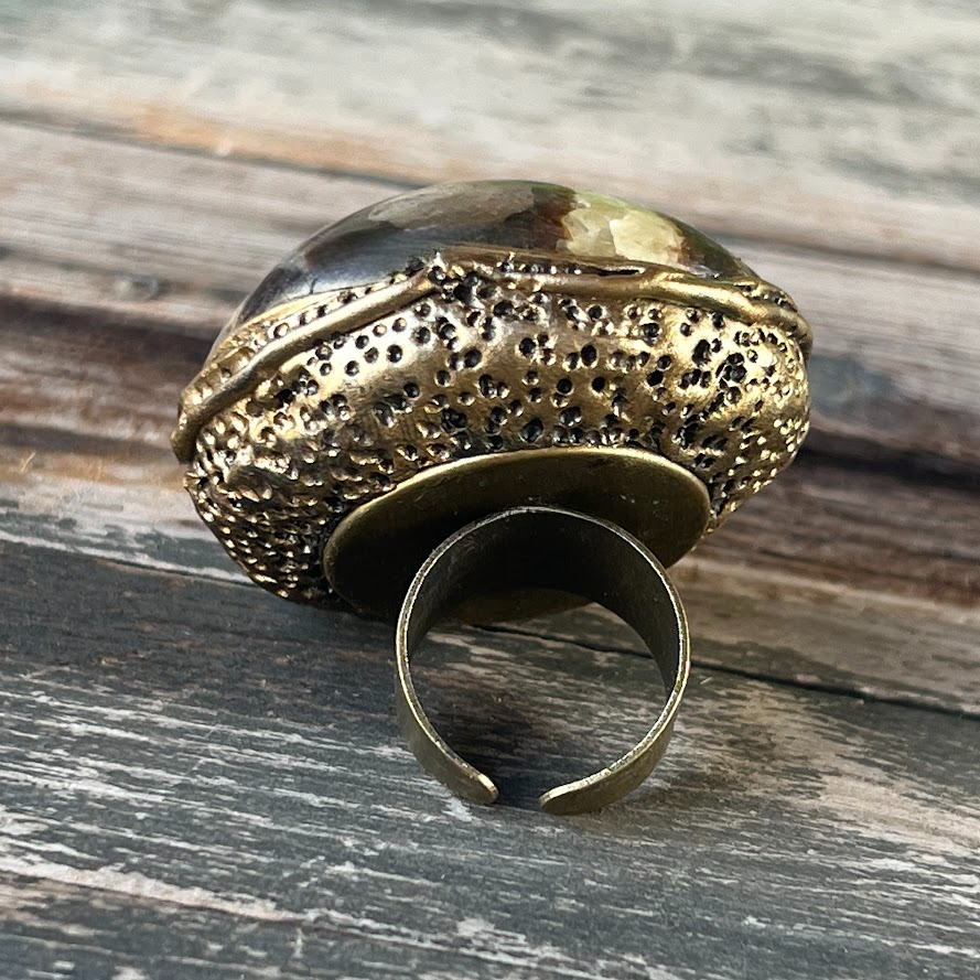 Septarian Chunky Gemstone Ring - Statement Crystal Jewelry