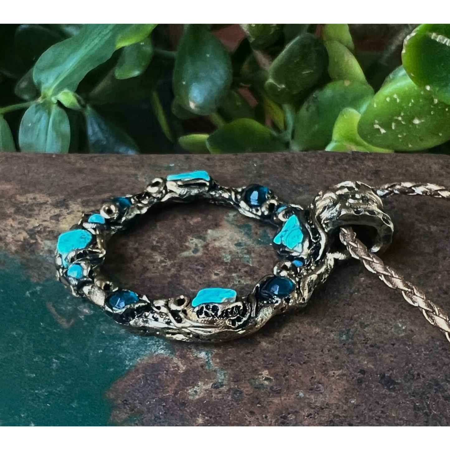 Turquoise Circle Pendant Necklace ,Statement Teal Crystal Necklace