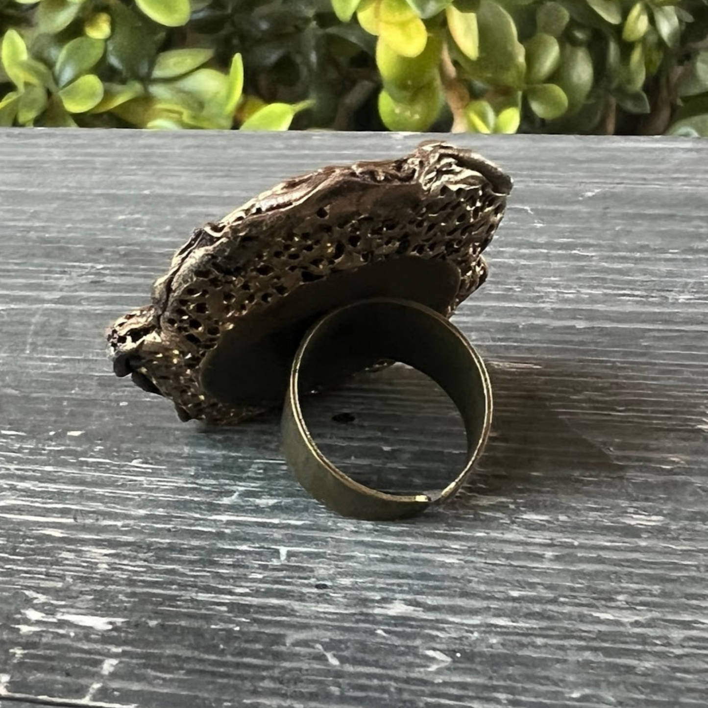 Chunky Lapis Lazuli Big Stone Ring, Blue Large Cocktail Ring