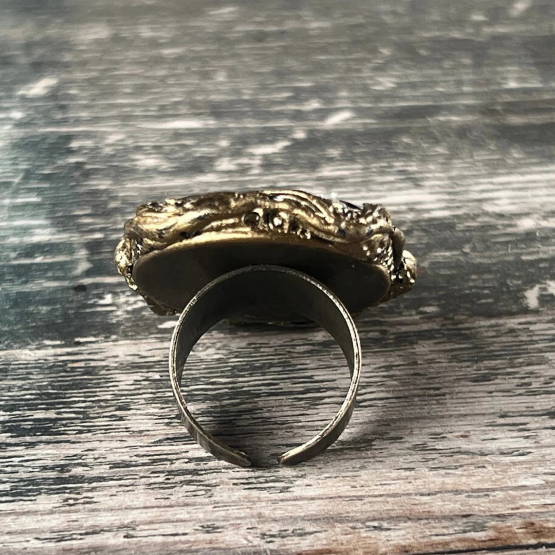 Chunky Dark Red Crystal Ring with Garnet CZ - Bold Cocktail Ring