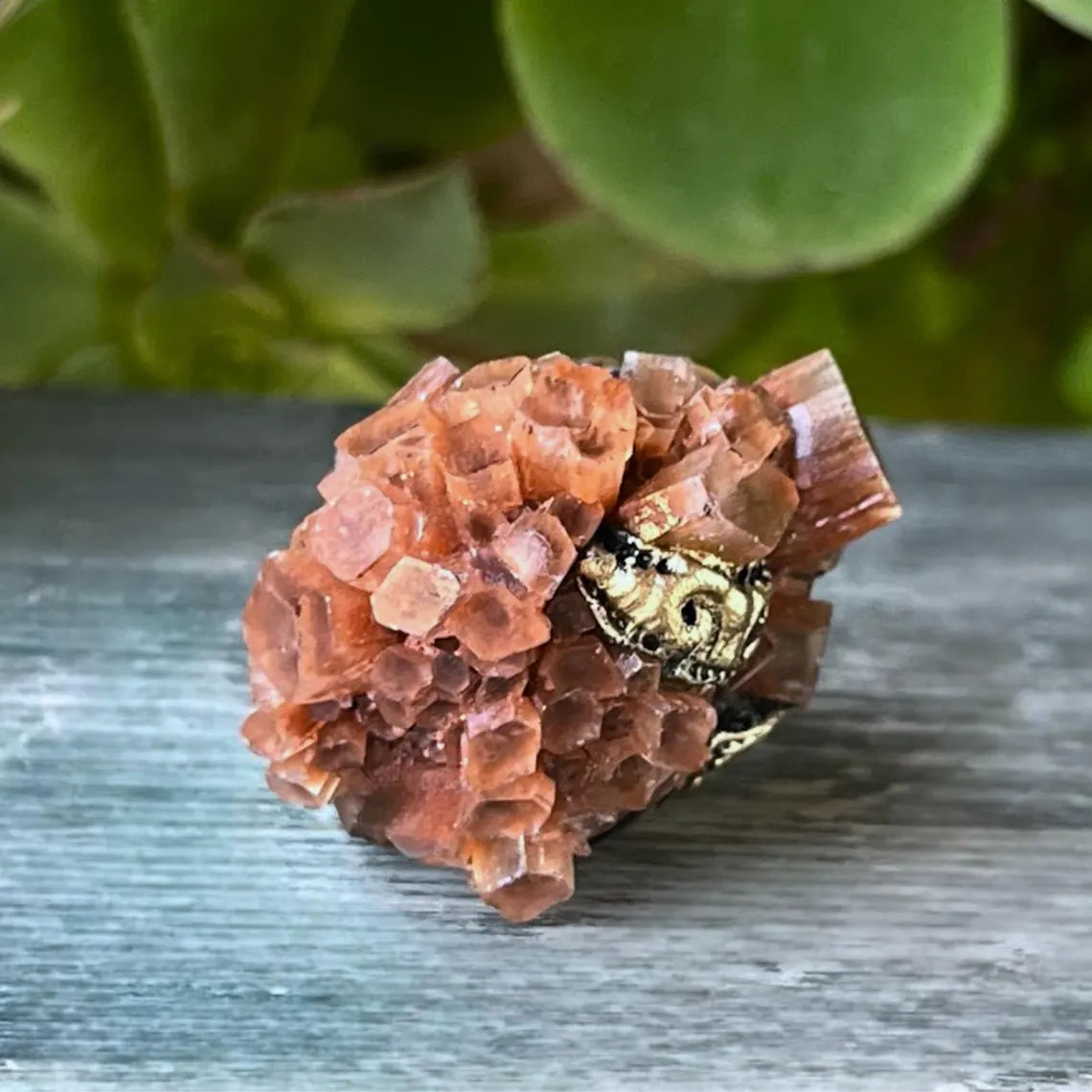 Aragonite Raw Crystal Chunky Ring, Large Stone Statement Ring for Grounding and Harmony