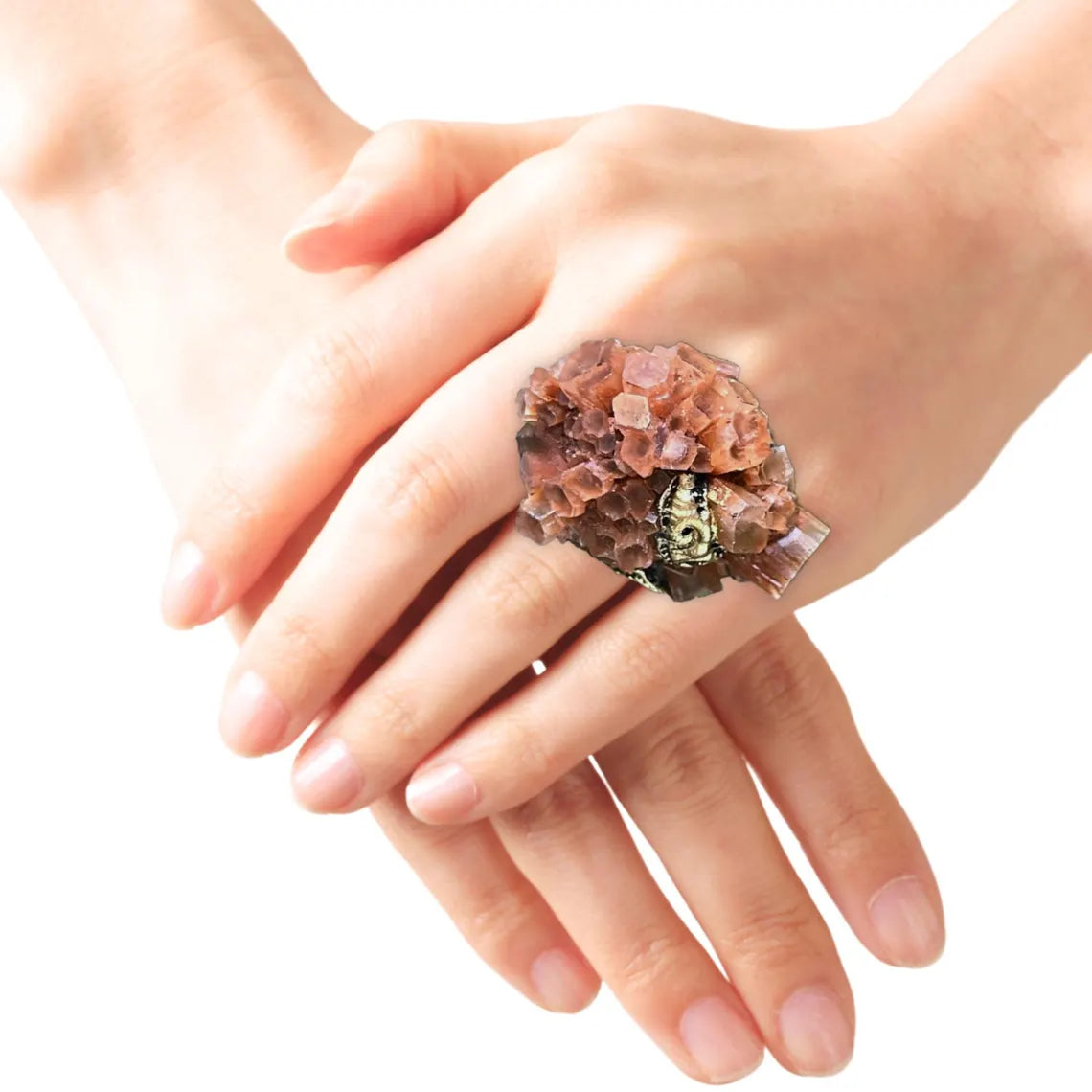 Sunstone & Aragonite Gemstone Necklace - Healing Crystal Pendant