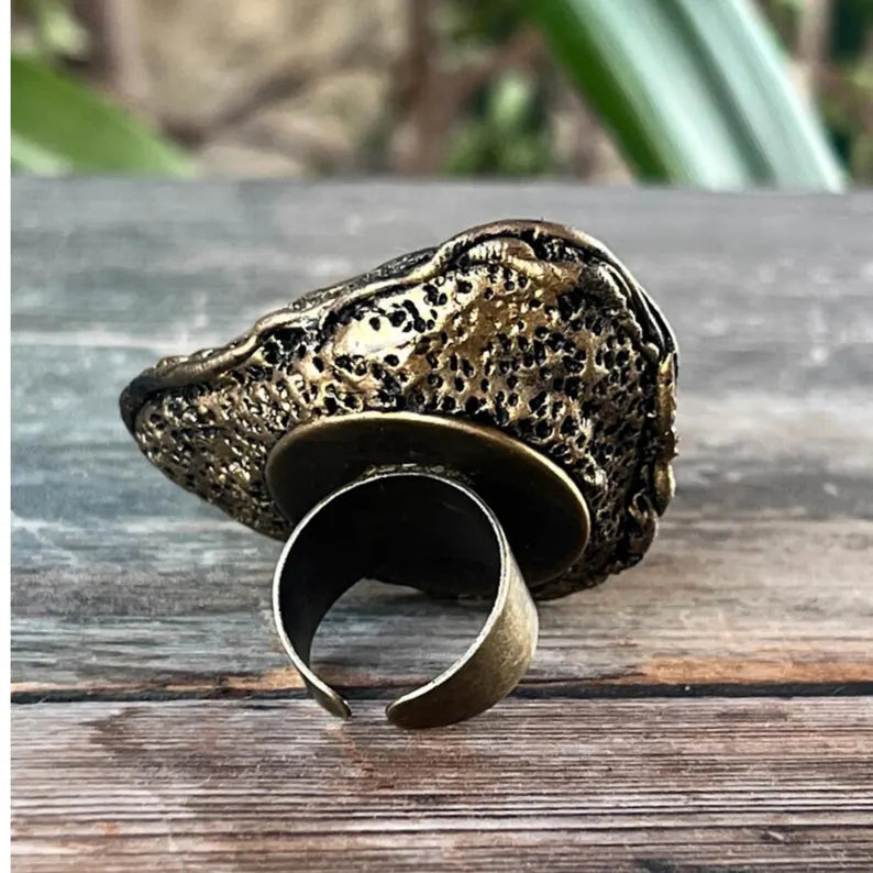 Statement Tiger Eye Ring - Bold Chunky Gemstone Jewelry