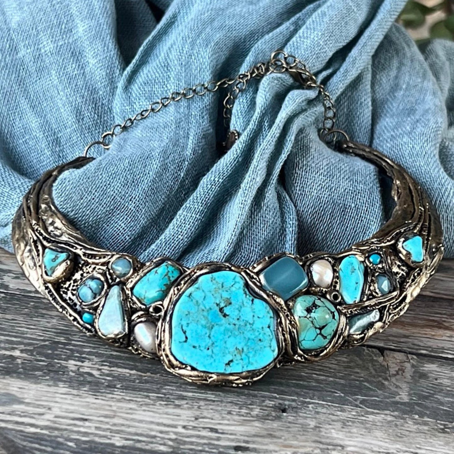Turquoise Hoop Earrings - Boho Jewelry Gift for Her