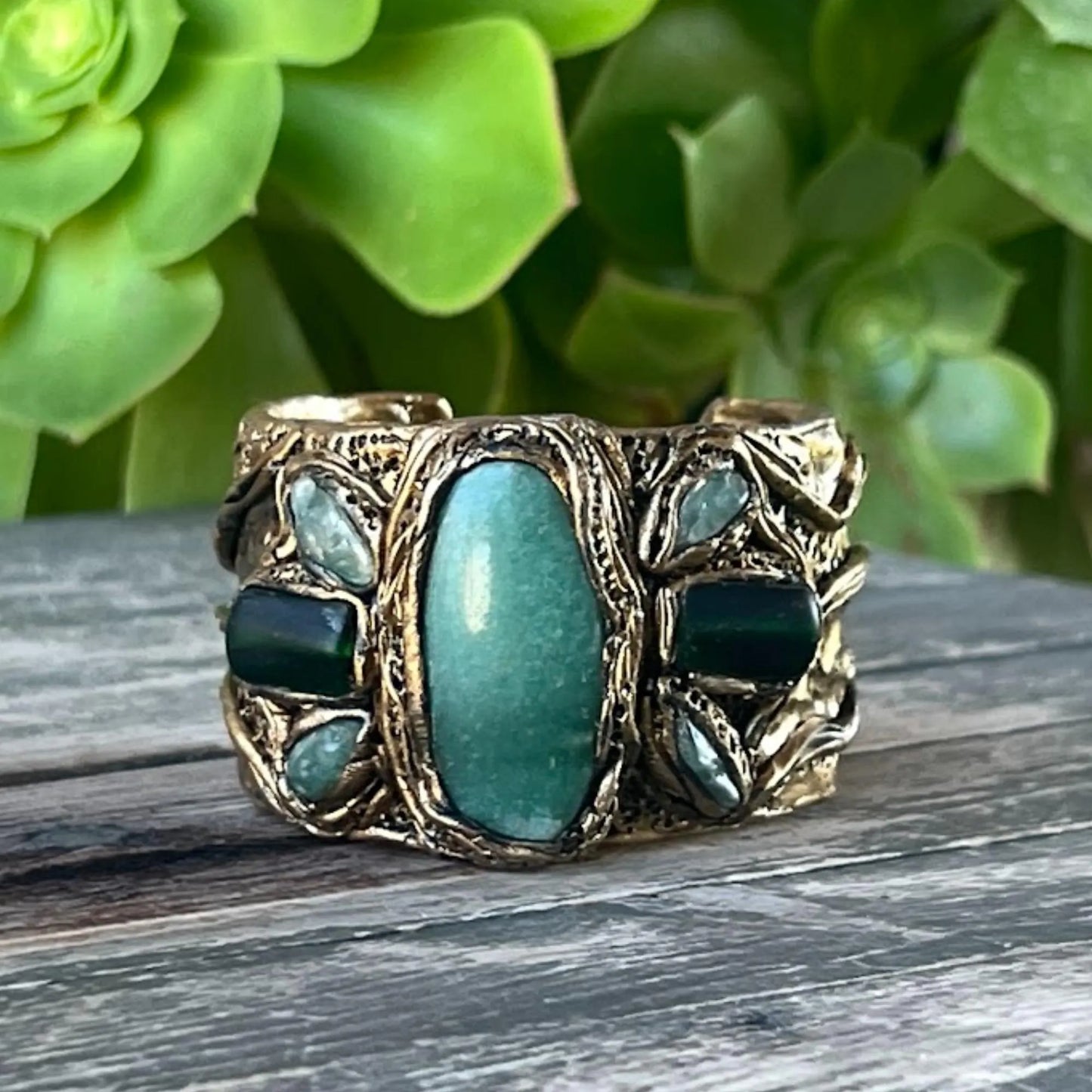 Chunky Green Aventurine Jade Gemstone Pendant - Statement Crystal Necklace