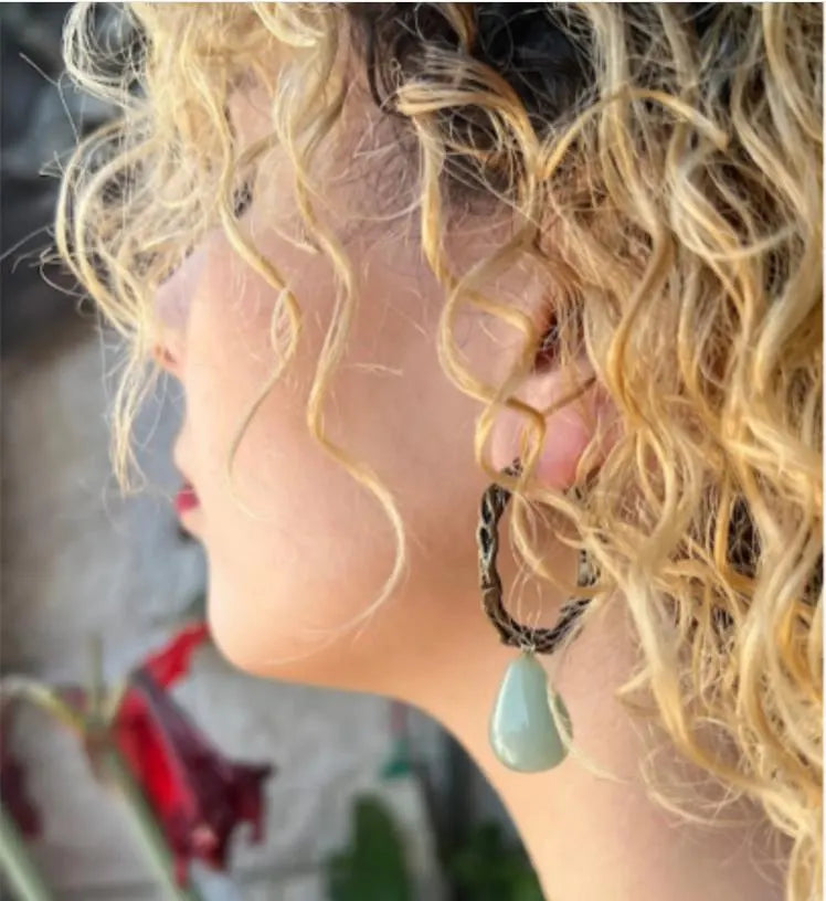 Chunky Green Aventurine Jade Gemstone Pendant - Statement Crystal Necklace