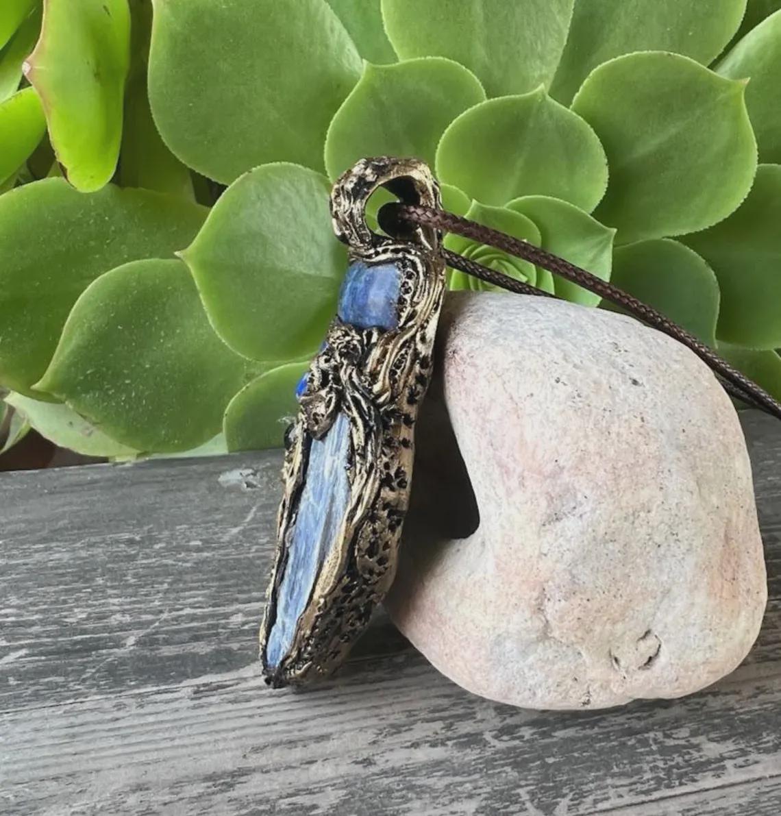 Blue Crystal Necklace with Kyanite, Sodalite & Lapis Lazuli