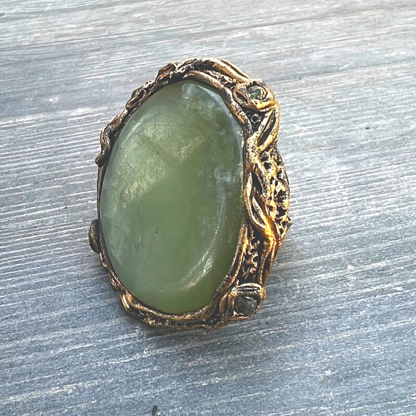 Jade ring, huge chunky stone ring, big rings for women