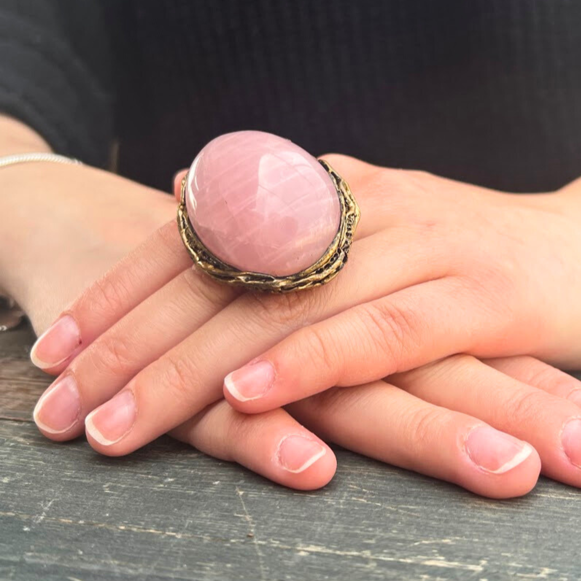 Rose Quartz Single-Stone Ring Crafted in India - Gleaming Pink | NOVICA