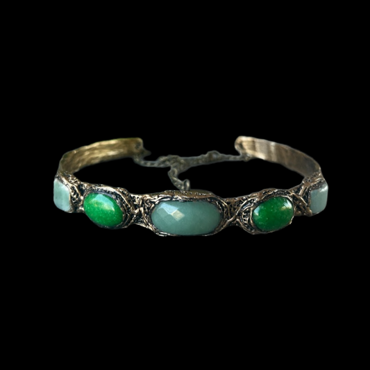 Green Aventurine & Jade Choker Necklace, Statement Crystal Jewelry