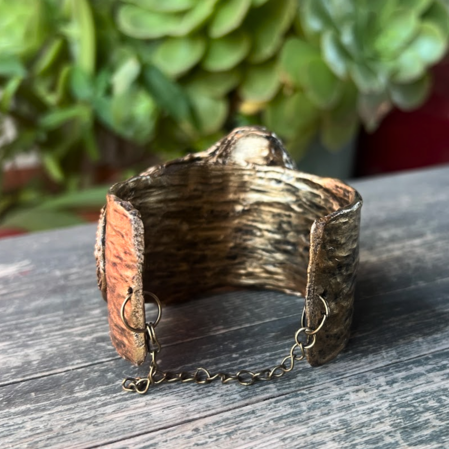 Blue Labradorite Statement Bracelet - Chunky Gemstone Cuff