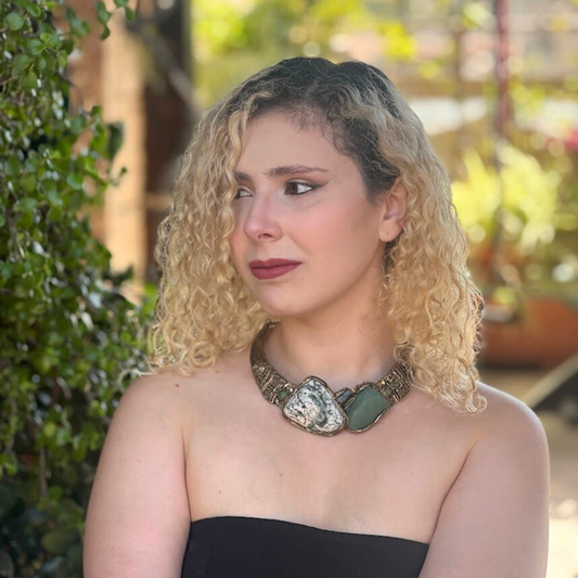 Aventurine and Tree Agate Chunky Necklace – Green Stone Statement Choker