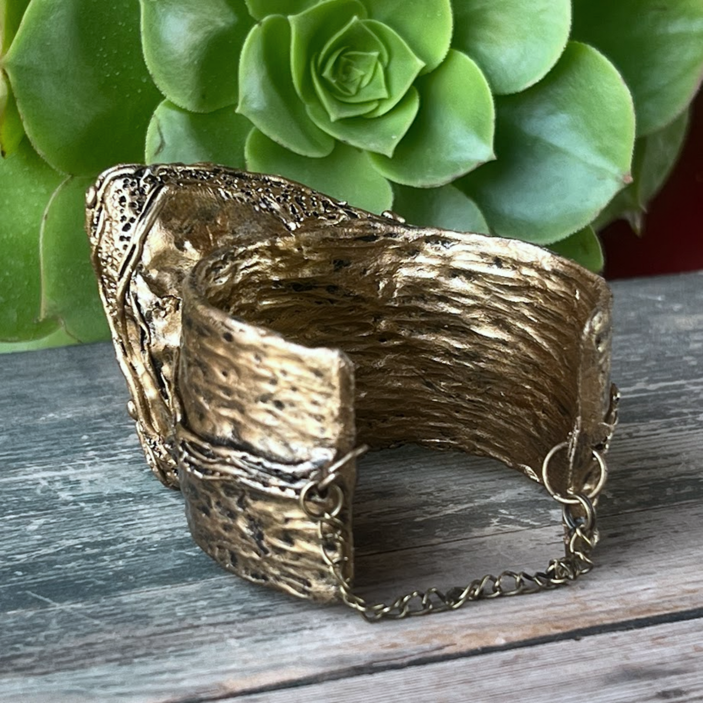 Blue Labradorite Statement Bracelet - Chunky Gemstone Cuff