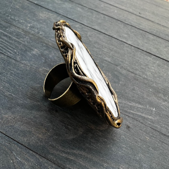 Big white 2025 stone ring