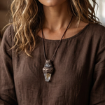 Citrine and Pyrite Crystal Pendant - Abundance Amulet Necklace.