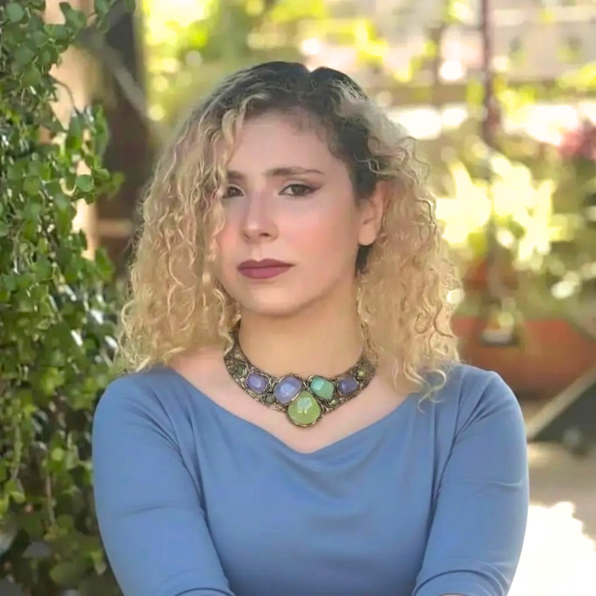 Green Onyx, Chrysoprase & Chalcedony Choker Necklace – Chunky Statement Collar