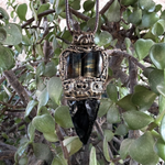 Tiger’s Eye and Obsidian arrow pendant necklace, protective healing crystal amulet.