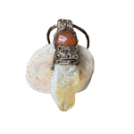 Natural Citrine & Carnelian Pendant Necklace – Large Raw Crystal Amulet.