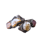 Citrine and Pyrite Chunky Bracelet - Statement Gemstone Cuff