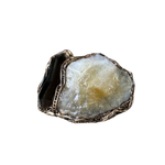 Citrine Tiger’s Eye Chunky Ring -  Oversized Wealth Crystal Jewelry