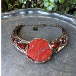Red Jasper Chunky Statement Choker -Artistic Cluster Necklace