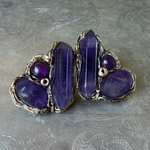 Amethyst Crystal Stud Earrings – Purple Gemstone Statement Earrings