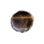 Statement Tiger Eye Ring - Chunky Round Big Gemstone Cocktail Ring