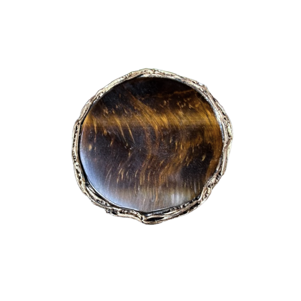 Statement Tiger Eye Ring - Chunky Round Big Gemstone Cocktail Ring